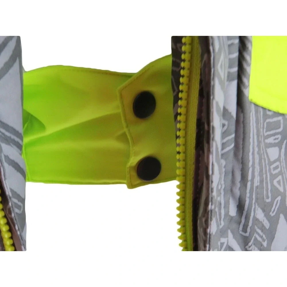 Cat‎ & Jack Toddler Boys Hooded Puffer Jacket Grey Lime Green Geometric 12M